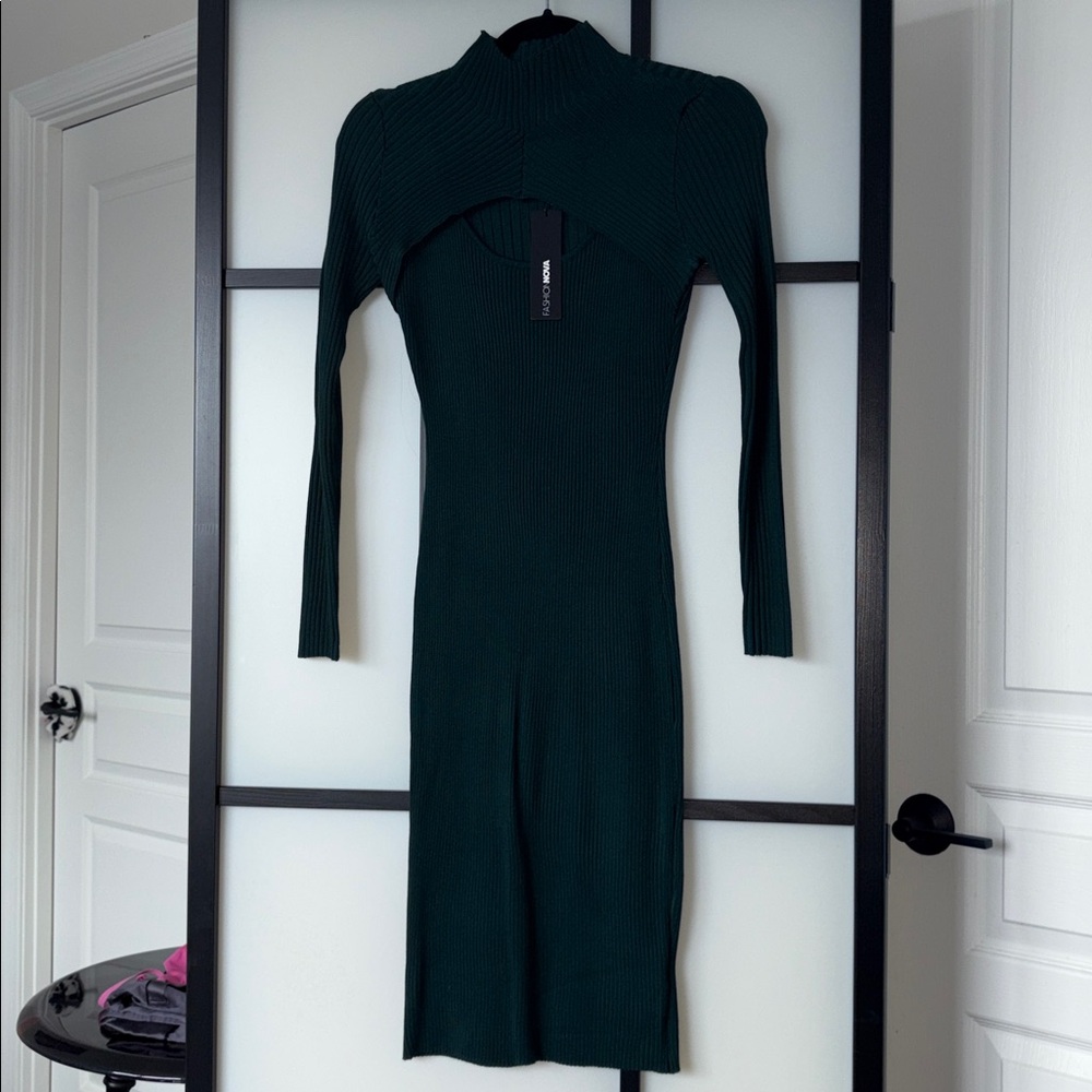 Fashion Nova Elegant Ribbed Sweater Midi Dress